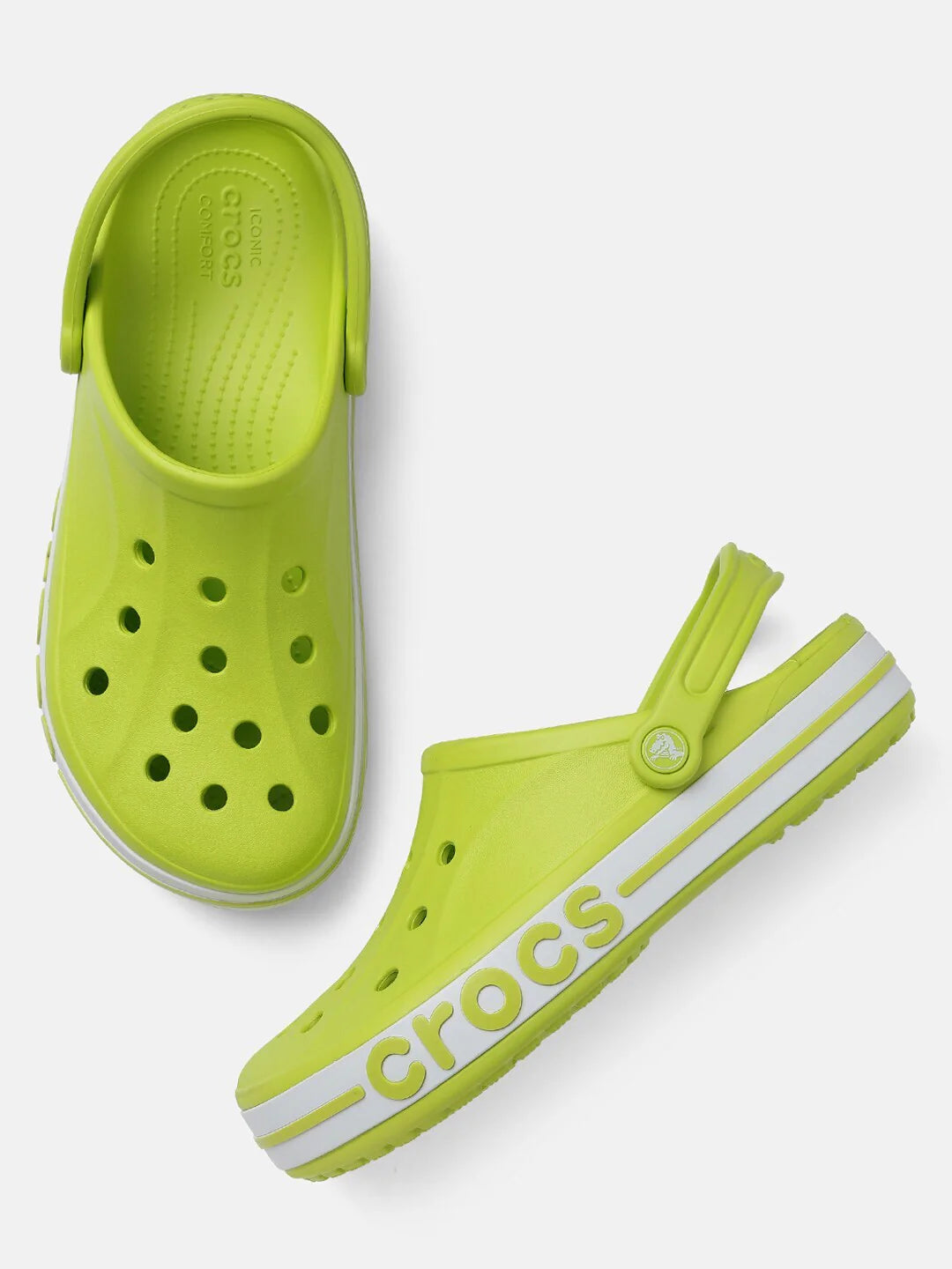 Unisex Lime Green Solid Bayaband Clogs